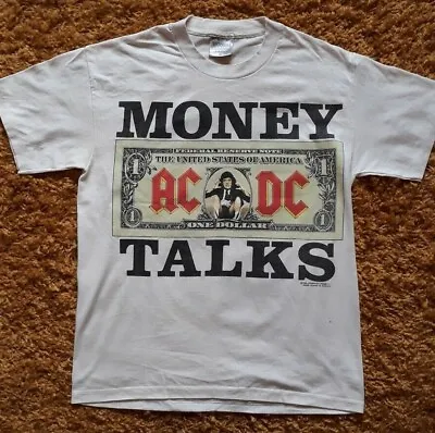 Buy Vintage 1990 ACDC Money Talks World Tour Shirt. UK Medium. No Rips Or Holes. • 340£