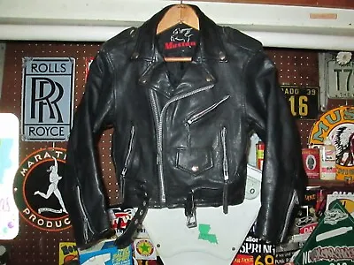 Buy HIGH QUALITY Vtg LEATHER Mustang Motorcycle Biker Jacket Size YOUTH Boys Girls 8 • 63.14£