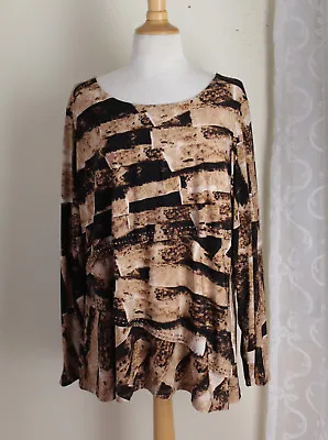 Buy Roz & Ali Sz 2X Funky Silky Layer Abstract Art-to-Wear Modernist Knit Shirt Top  • 44.72£