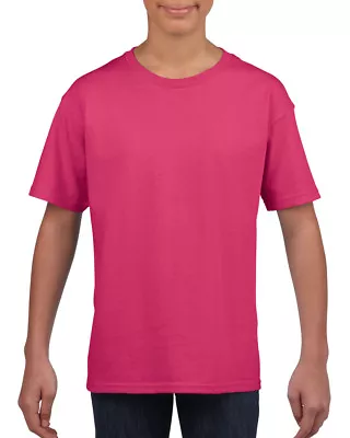 Buy Plain Pink Childrens Kids Boys Girls Child Cotton Tee T-Shirt Tshirt Age 3-14 • 2.95£