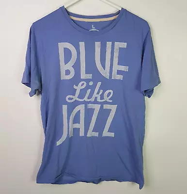 Buy Coconut Island Brazil Blue Like Jazz Crew T-Shirt Mens Size L Blue Front Print • 12.61£