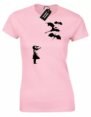 Buy Dragon Banksy Ladies T-shirt Game Of Street Art Thrones Khaleesi Daenerys Fan • 7.99£