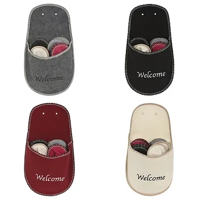 Buy 4 Pairs Guest Slippers Spa Hotel Closed Toe Family Slipper Set Christmas Xmas • 14.99£