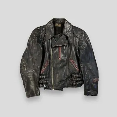 Buy Vintage 50s German Luftwaffe Pilots Style Leather Bomber Jacket Black Small • 600£