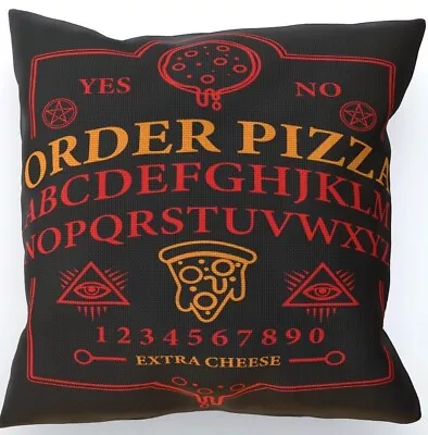 Buy Ouija Pizza Order Cushion, Double-Sided, Spirit Board, Food, Cheese Witchcraft • 34.50£