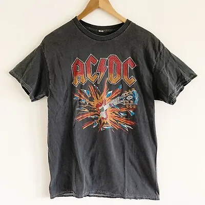 Buy AC/DC Exploding Guitar 80’ Tour Dark Gray Tee Medium • 47.24£