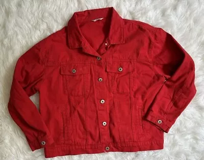 Buy Highway Jeans Denim Jacket Women's Size Extra Large Red • 19£