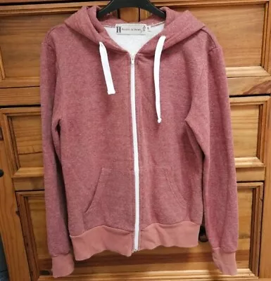 Buy Ladies Hearts & Blossom Light Maroon Coloured Hoodie Zipper - Size 8 • 2.50£