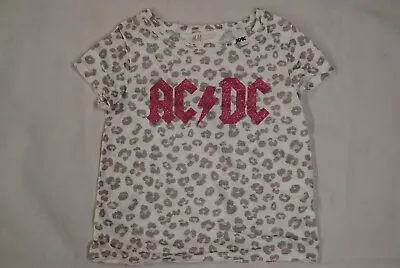 Buy Ac/dc Glitter Pink Logo Allover Girls Kids Child Youth T Shirt New Official H&m • 9.99£