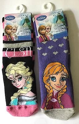 Buy Girls Slipper Socks With Disney Frozen Elsa Or Anna Detail. 6-8.5, 9-12,12.5-3.5 • 4.99£