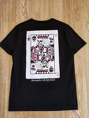 Buy Authentic Mens Alexander Mcqueen Playing Card T Shirt, Size Small, Black • 80£