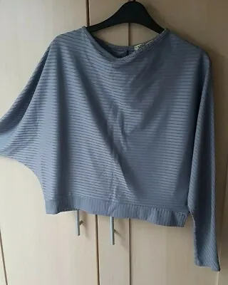 Buy Bnwt Womens / Ladies Grey Batwing Long Sleeve Cropped / Crop Top Size Uk 14 • 14.99£