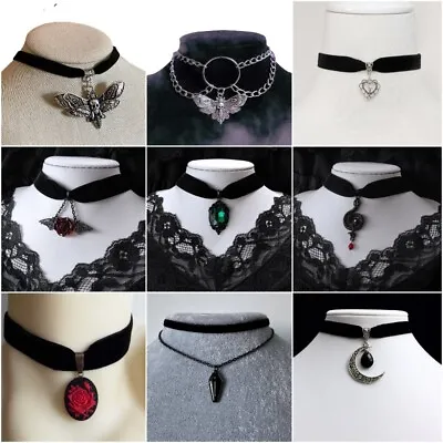 Buy Gothic Black Velvet Necklace Collar Choker Halloween Retro Chain Vampire Jewelry • 4.13£