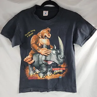 Buy Vtg Donkey Kong Country Nintendo DK & Rambi T Shirt USA Rare 1995 SS Delta Small • 1,181.23£