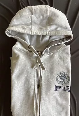 Buy Lonsdale Authentic Sleeveless Zip Up Boxing Hoodie In Grey Large Size • 9.95£