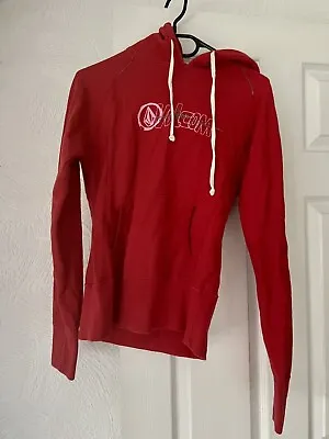 Buy Volcom Emo BMXer Skater Grunge Rock Red Hoodie Hooded Jumper Size Small Size 8 • 6£