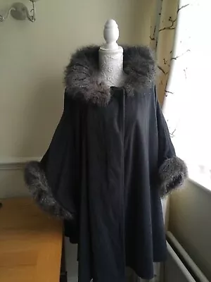 Buy Marks & Spencer  Cape Grey With Fur Detailing One Size • 7£