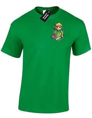 Buy Link Pocket Mens T-shirt Gamer Gaming Crest Hyrule Gift (col) • 7.99£