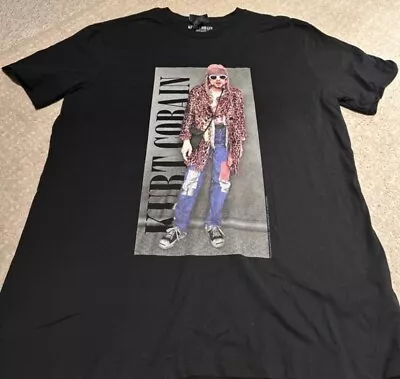 Buy Kurt Cobain T Shirt Grunge Rock Band Nirvana Merch Tee Size Large Black • 14.50£