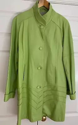Buy Womens Light Green Leather Jacket Size 42 • 35£