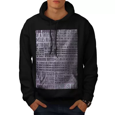 Buy Wellcoda Journey Begins Slogan Mens Hoodie, Journey Casual Hooded Sweatshirt • 25.99£
