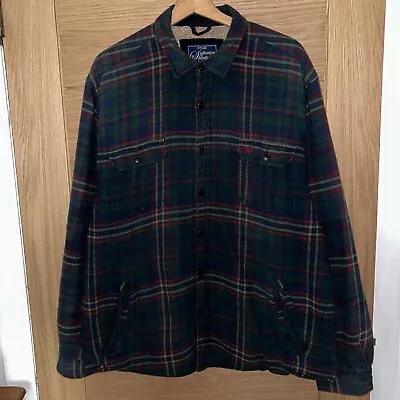 Buy Joules Flannel Over Shirt Sherpa Lined Plaid Lumberjack Jacket Navy Green XL • 0.99£