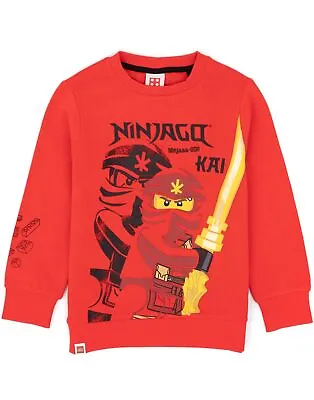 Buy LEGO Ninjago Sweater Boys Kids Kai Warrior Long Sleeve Red Jumper • 15.99£