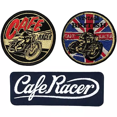 Buy Vintage British Cafe Racer Biker Racing Iron Or Sew On Embroidered Patch  • 2.51£