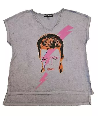 Buy Rock Republic David Bowie T-shirt Ziggy Stardust Gray Top Women's Size M Rare! • 18.89£