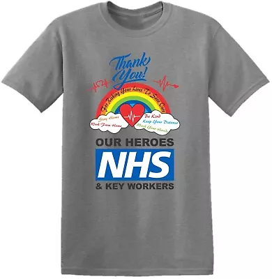 Buy Thank You NHS Rainbow T Shirt Healthcare Key Workers Men Women Unisex Tee • 8.99£