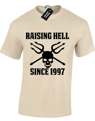 Buy Raising Hell Since 1997 Mens T Shirt Funny 21st Birthday Present Gift Skull Tee • 7.99£