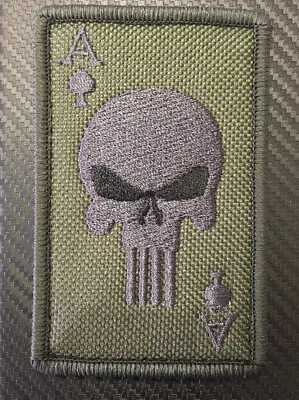 Buy Punisher Ace Of Spades Death Card Patch Hook And Loop Morale  Tactical Airsoft • 5.50£