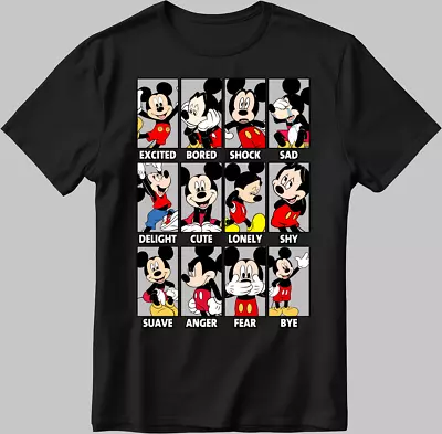 Buy Mickey Mouse Disney Moods Short Sleeve W/B Men / Women T Shirt C546 • 10£