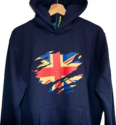 Buy High Quality Hoodies With Union Jack Flag Navy Blue Men Women Boy Girl UK • 16.98£