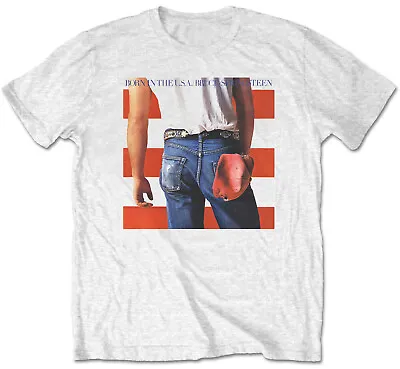 Buy Bruce Springsteen Born In The USA White T-Shirt NEW OFFICIAL • 15.19£