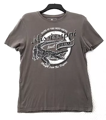 Buy EXODUS Mens Grey T-Shirt Sz M Graphic  Mississippi Rum Alligator  Short Sleeve • 9.99£