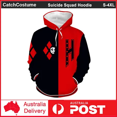 Buy Suicide Squad Harley Quinn Hoodie Pullover Jumper 3D Printed Sweatshirt Jacket • 22.75£