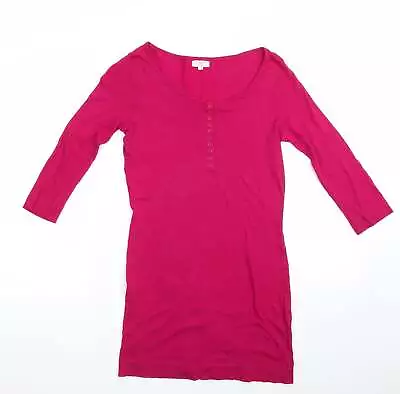 Buy New Look Womens Pink T-Shirt Dress Size 10 Round Neck - Deep Pink • 4.50£
