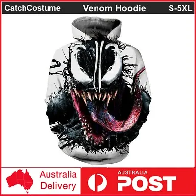 Buy Venom Hoodie 3D Printed Superhero Sweatshirt Pullover Jumper Jacket Coat Unisex • 21.36£