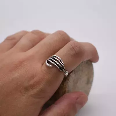 Buy Skeleton Ring Adjustable Jewellery Silver Hand Thumb Women Gift Halloween • 4.99£
