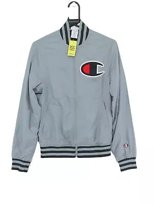 Buy Vintage Champion Men's Jacket XS Grey Graphic 100% Polyester Bomber Jacket • 13.80£