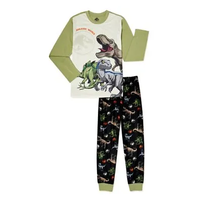 Buy Jurassic Park Boys Long Sleeve Pajamas 2-Piece Set, Green Size S/CH(6-7) • 17.21£