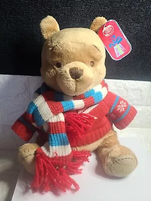 Buy Disney Store Winnie The Pooh Plush In A Christmas Sweater And Scarf With Tags • 7£