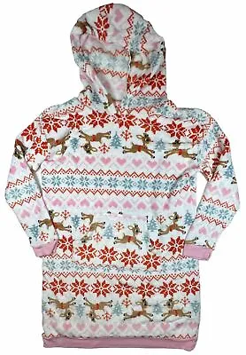 Buy Rudolph The Red Nosed Reindeer Christmas Fleece Hoodie Long Size X-Large • 24.08£