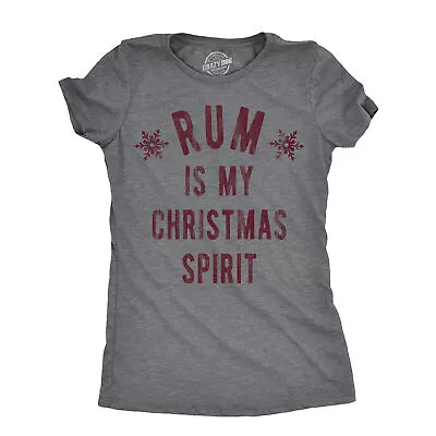Buy Womens Rum Is My Christmas Spirit T Shirt Funny Xmas Holiday Booze Drinking • 12.59£