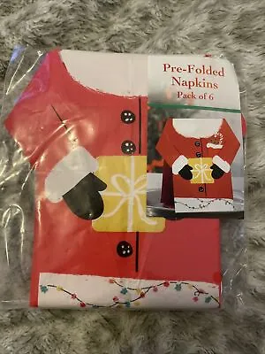 Buy Santa Christmas Jumper Napkins Pre-folded Festive Serviettes 6 Napkins. New • 1.50£