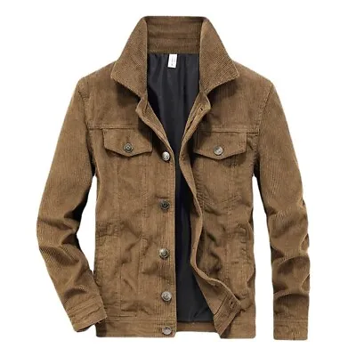 Buy Mens NEW Jacket Coat Ginger Brown Tobacco Corduroy Indie Mod Retro Vtg Cord 70's • 43.18£