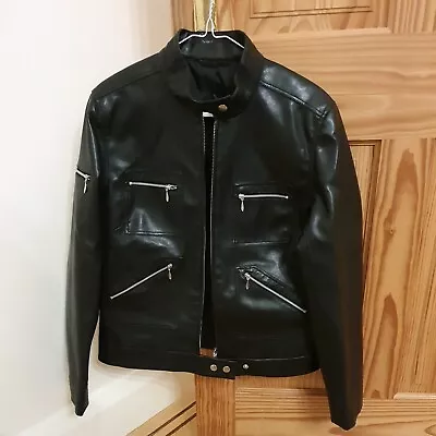 Buy Ladies Next Faux Leather Biker Jacket Size 12 BRAND NEW • 25£