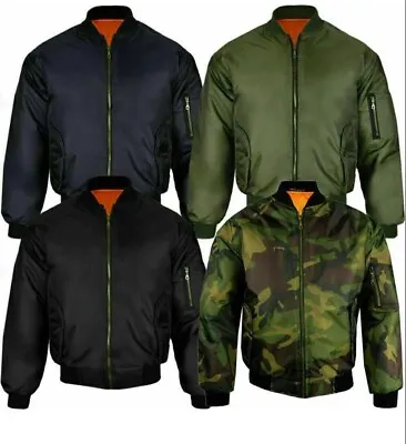 Buy MA1 Mens Classic Jacket Military Air Force Style Padded Biker Jacket S 5X • 20.99£