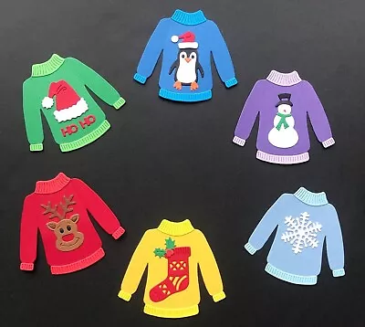 Buy Christmas Jumper/Sweater Card Topper Die Cuts - Assembled, Various Sets Of 6 • 2.70£